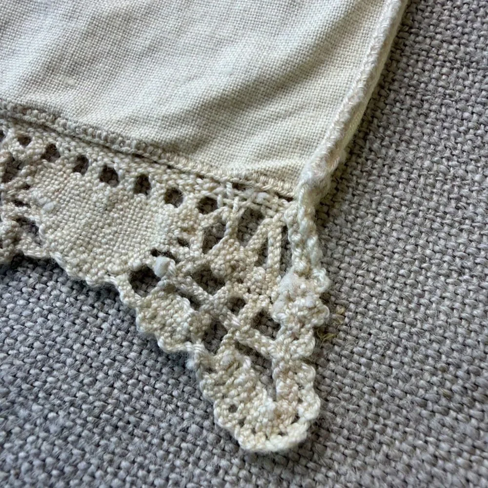 Vintage Embroidered Boudoir Pillowcase Sham Cutwork Lace European Style 13x14